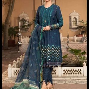 Maria b 3 pieces  suit with embroidery